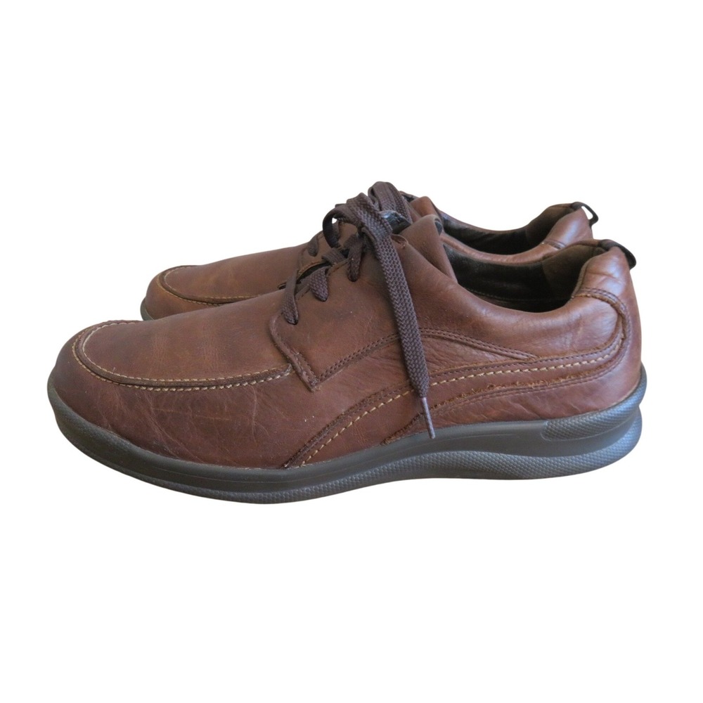 SAS Move On Mens Brown Leather Walking Shoes Moc Toe Lace Up 12.5 N Made in USA